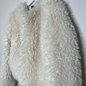White Faux Fur Fluffy Jacket